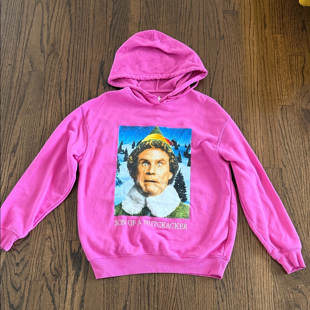 ELF Pink Hoodie with Graphic Print
